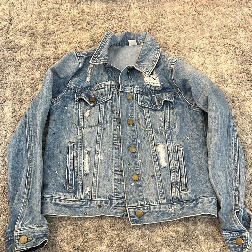 XS Jean Jacket with Star Studs